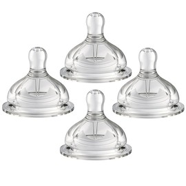 Oberni Teats for Baby Bottles with Flow Rate 3, Large Flow Teats for Babies from 6+ Months, BPA-Free, Pack of 4