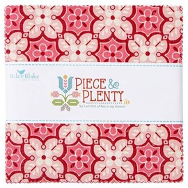 Piece & Plenty Riley Blake 5-inch Stacker, 42 Precut Fabric Quilt Squares by Lori Holt