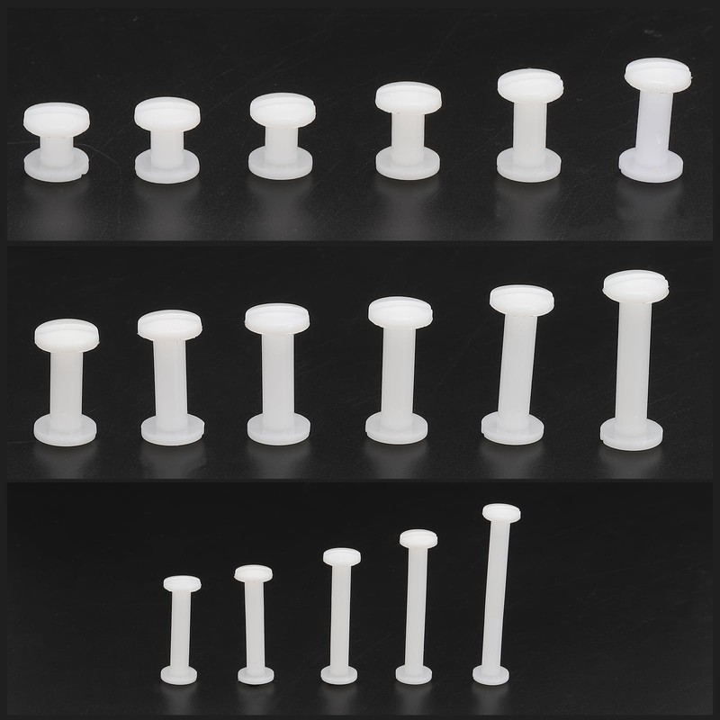 PATIKIL 15mm Chicago Screws 20 Sets Plastic Chicago Screw Slotted