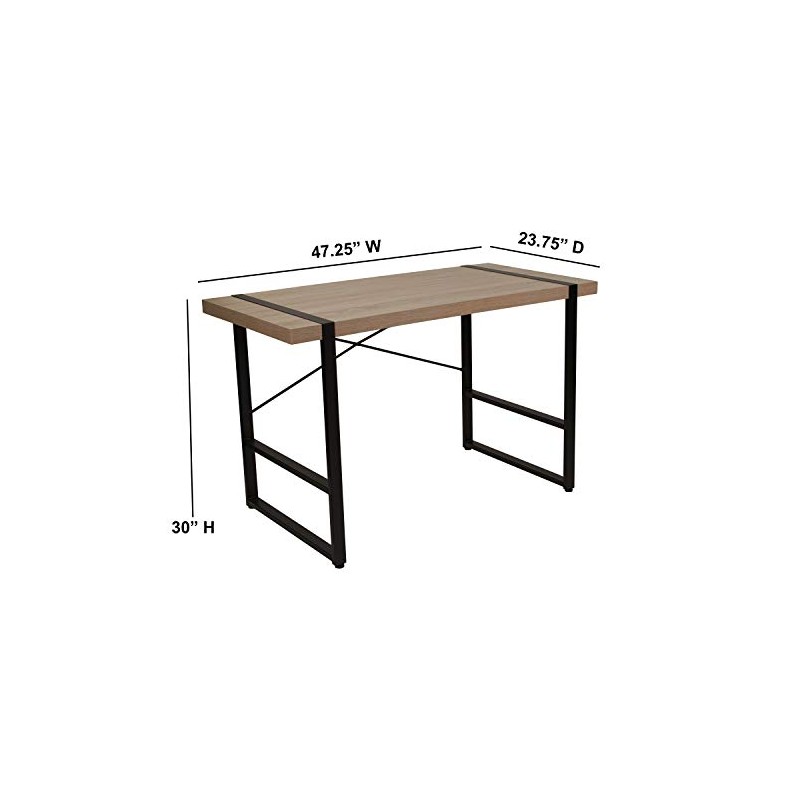 Flash Furniture Hanover Park Rustic Wood Grain Finish Console Table