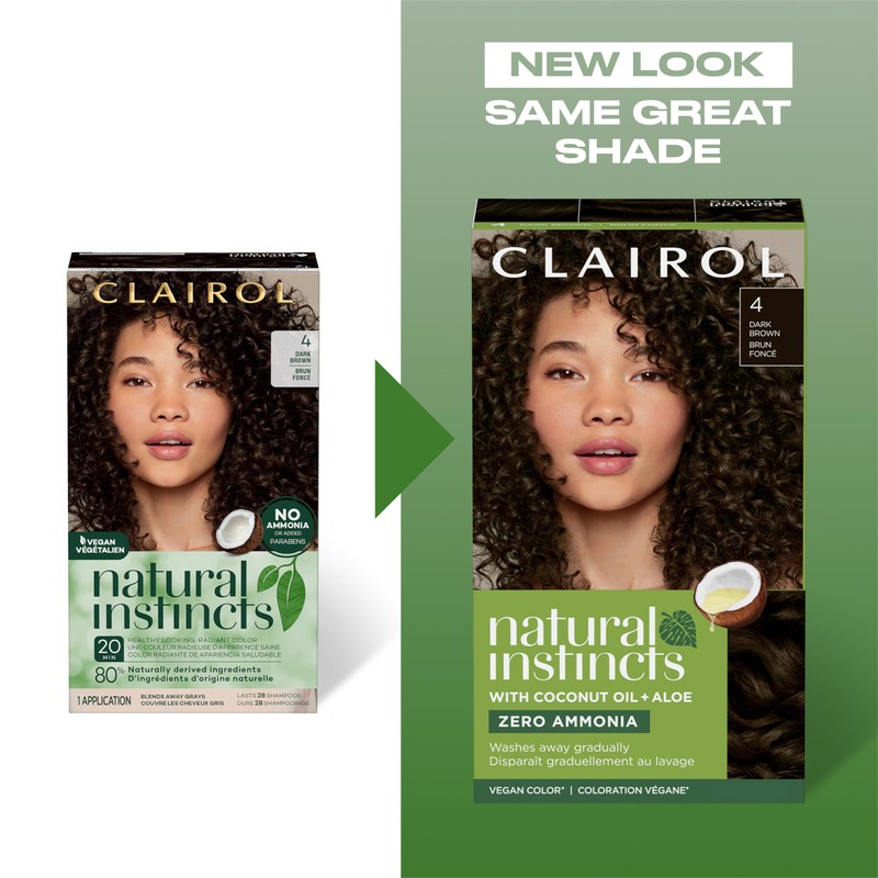 Clairol Natural Instincts Demi-Permanent Hair Dye, 5W Medium Warm Brown