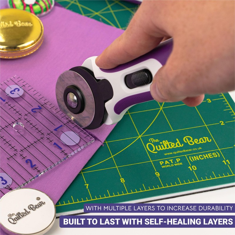 The Quilted Bear Rotating Cutting Mat 12" x 12" -