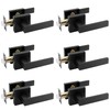 ANNFUZ 6Packs Passage Door Handle Without Key,Square Interior Door Lever