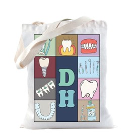 TSOTMO DH Tote Dental Hygienist Gift Hygienist Dental Hygiene Tote Bag for Dentist Dental Assistant Gift DA RDA RDH Gift (DH Tote)