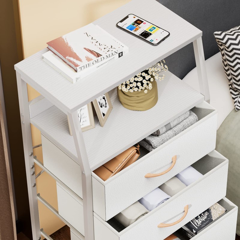 Furnulem Tall 4 Drawers Dresser, Vertical Storage Tower for Bedroom,