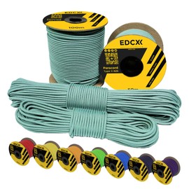 EdcX 3 mm Nylon Paracord 425 (15, 30, 50 and 100m) – 3 mm Type II, 100% Nylon Rope, 3 Strand Rope, 3 mm Nylon Rope in Many Colors (Skylight, 100 m)