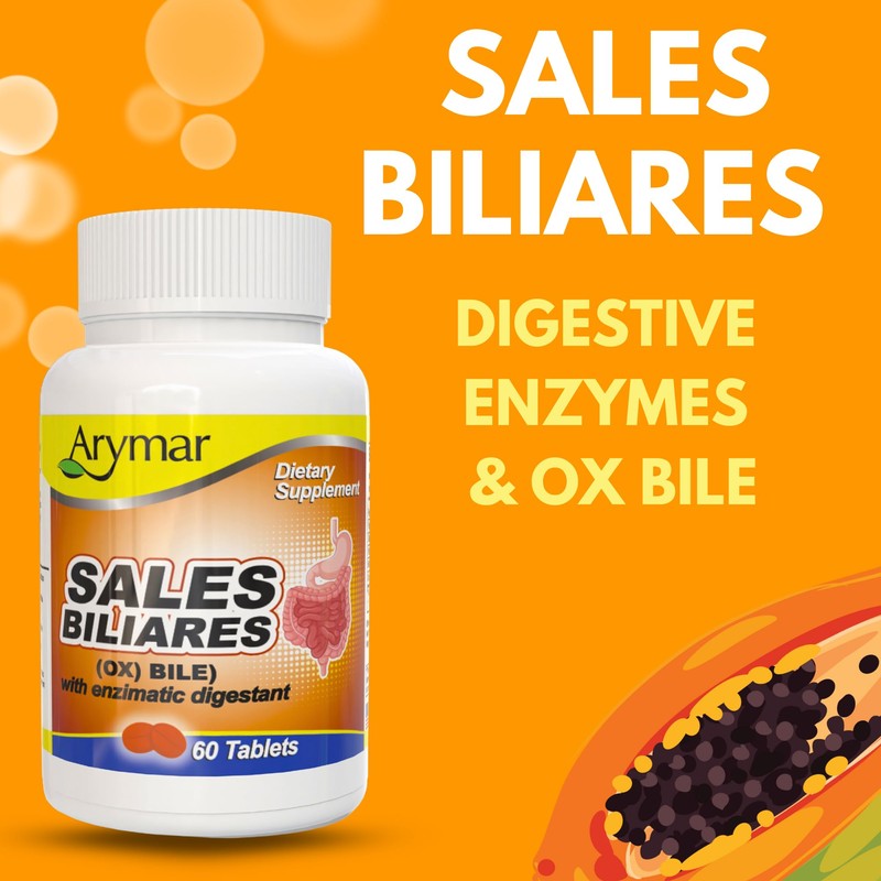 Arymar Sales Biliares Ox Bile with Digestive Enyzmes 60 Tabs