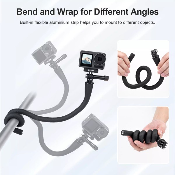 Universal TELESIN Flexible Mount Clamp Stand Holder for GoPro Insta360