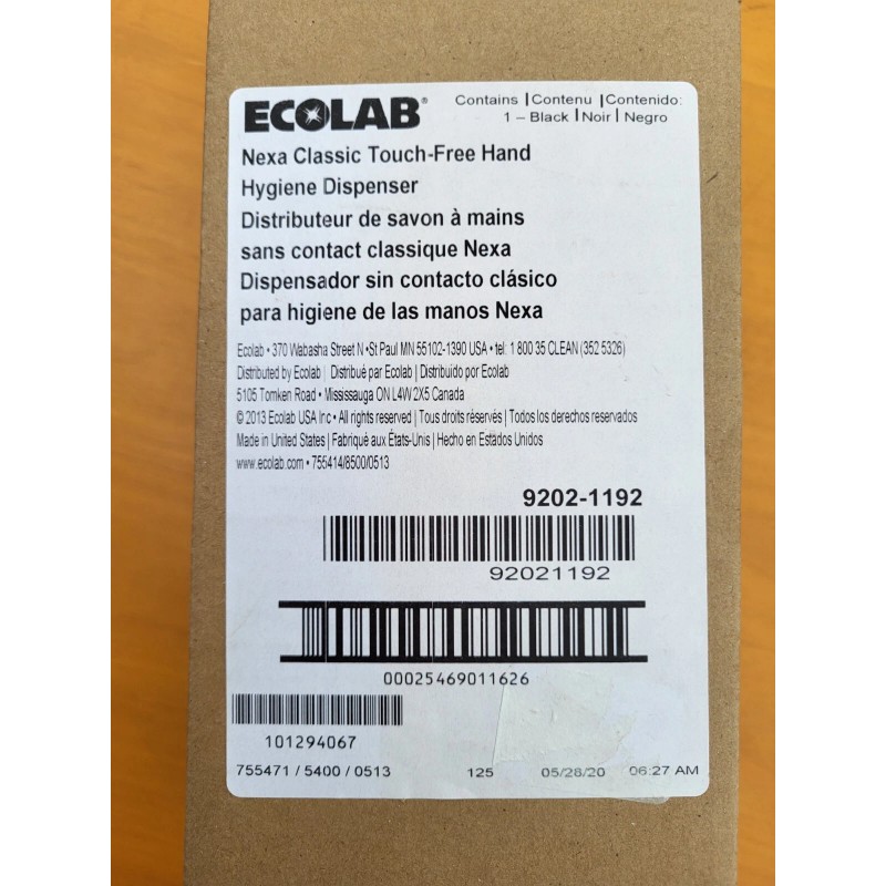 ECOLAB 9202-1192 Nexa Classic Touch-Free Hand Hygiene Dispenser Black