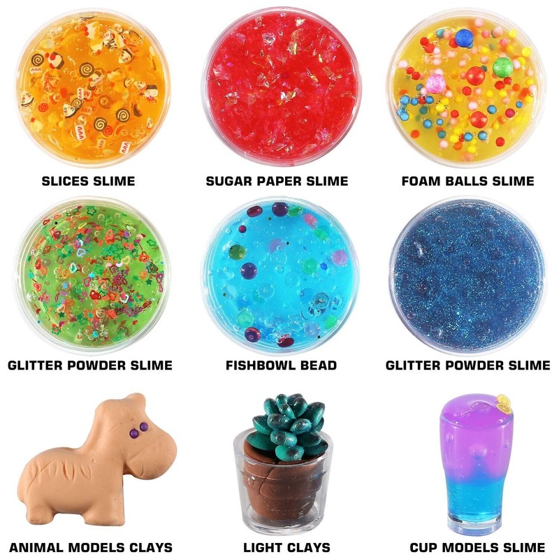 BYONEBYE 126 Pcs DIY Slime Making Kit for Girls Boys