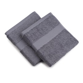 Gözze - New York Hand Towels, Set of 2, Soft and Absorbent, 100% Cotton, 50 x 100 cm - Anthracite