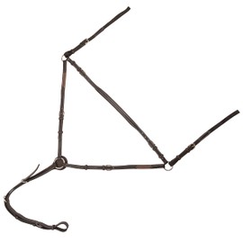 Exion Designer Horse Breastplate with Loop for Girth Attachment and Wither with Running Attachment for Horse Neck | English Leather Horse Elastic Breastplate