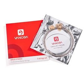 Vangoa Banjo Strings 5 String Set, Vacuum sealed packaging, Stainless Steel 70/30 Bronze Banjo String, Custom Medium 9-26 Gauge