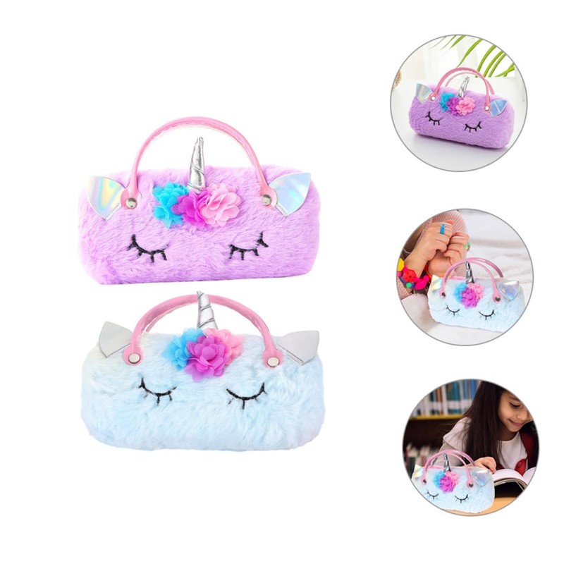 IMIKEYA 2pcs Unicorn Glasses Case for - Cute Hard Shell