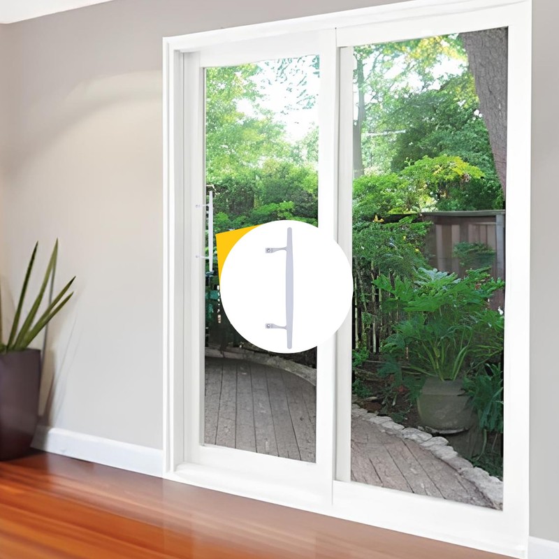 BRIXWELL Die-Cast Handle for Patio Doors in White Finish, 6-5/8"
