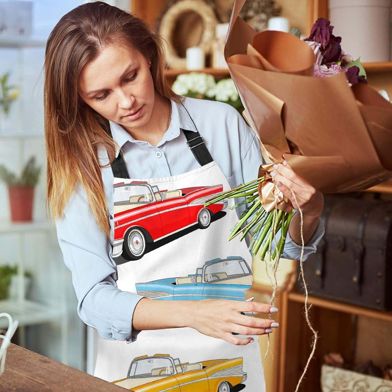 BGBDEIA Vintage Car Apron Adjustable Neck Bib Apron for Men