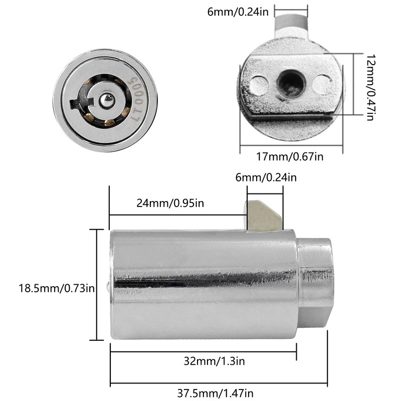 Bonsicoky 2 Set Vending Machine Lock and Key (Keyed Alike),
