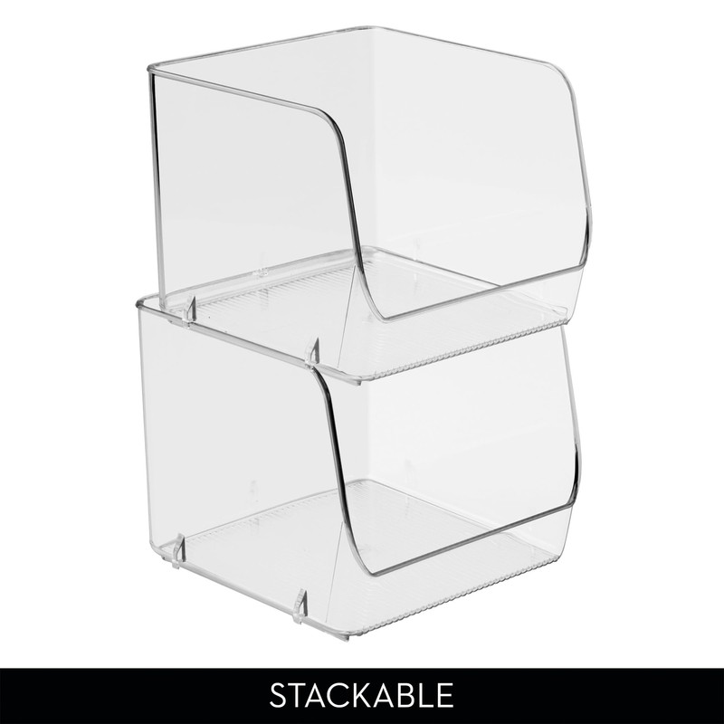 iDesign Stackable Open-Front Storage Bins for Kitchen and Pantry Organization