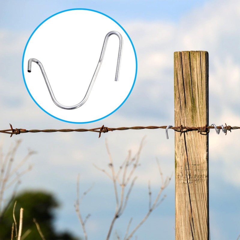 ZENFUN 250 Pcs T-Post Wire Clip Galvanized Steel Fence Clips,