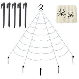 Feelava Giant Spider Web Halloween Spider Decorations,Halloween Decor Haunted House Spooky Toys Spider Webbing Giant Hairy Spider Scary Spooky Halloween Props for Outdoor Yard Halloween Decor,White