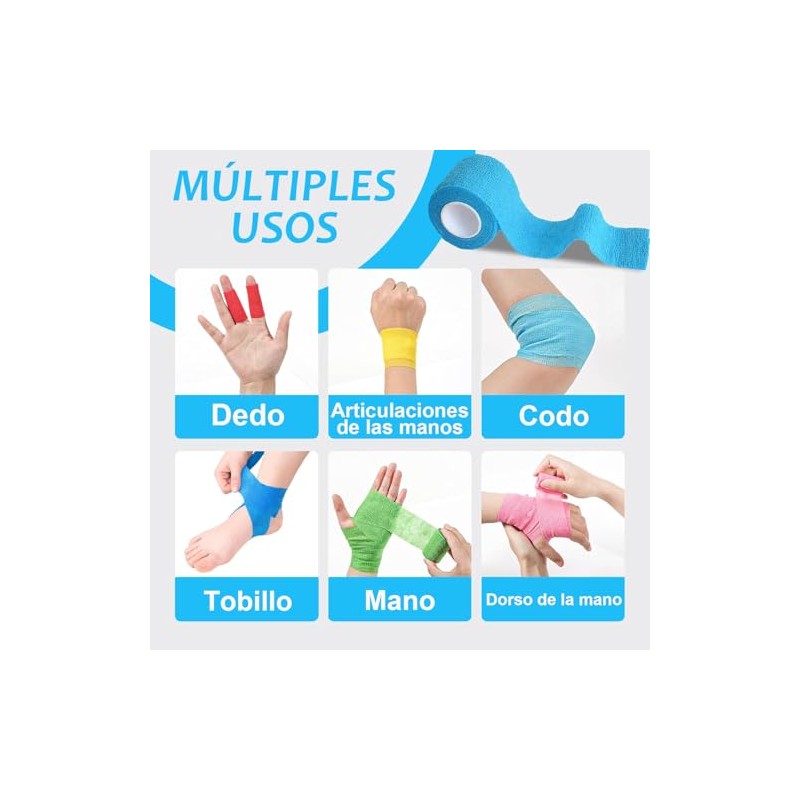 Vendaje Deportivo, Vendaje Elástico No Tejido, Vendaje Autoadhesivo, Suave, Transpirable,