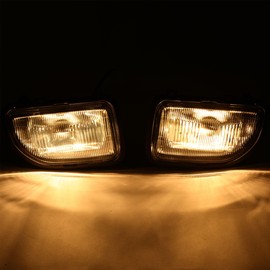 Kojem Front Bumper Driving Fog Lights Lamps Kit Compatible with 1991-1995 Toyota MR2 W/Bulbs & Switch & Wiring Harness (Yellow Lens+Chrome Housing)