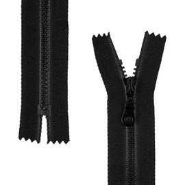 Non-separable zip, pack of 2, 45 cm rail length, in black, #3 zip size, 4.5 mm rail width, 30 mm band, replacement plastic zip, # 3 size