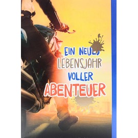 Birthday Card Man Woman with Motorcycle - Folding Card with Confetti Pull Effect - Congratulations Card Adventure for Men, Women, Teenagers, Motorcyclists - with Envelope - Avan Confetti