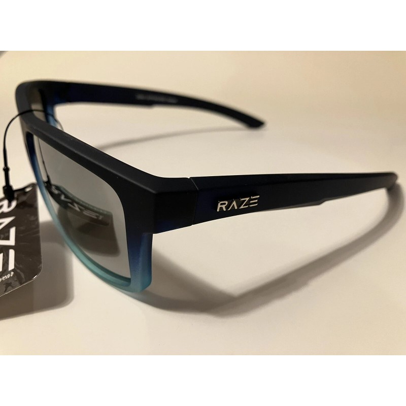 RAZE Eyewear Sunglasses Offshore Polarized Navy Blue Smoke Reflective Lens