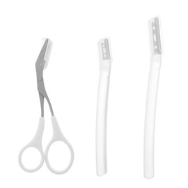 1set Women Eyebrow Kit Brow Razor Set Scissors Comb Brush for Home Grooming and Sensitive Skin