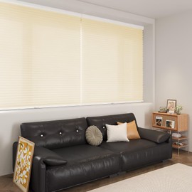 MYshade Cordless Cellular Window Shades Light Filtering Blinds for Indoor Windows 1.5 inch Honeycomb Cell Sheer Fabric Accordion Pull Down Blinds Easy Lift Easy to Install, Size 39" W X 72" H (Beige)