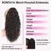 RONTAYA Ponytail Extension, 18 Inch Black Brown Claw Clip Ponytail