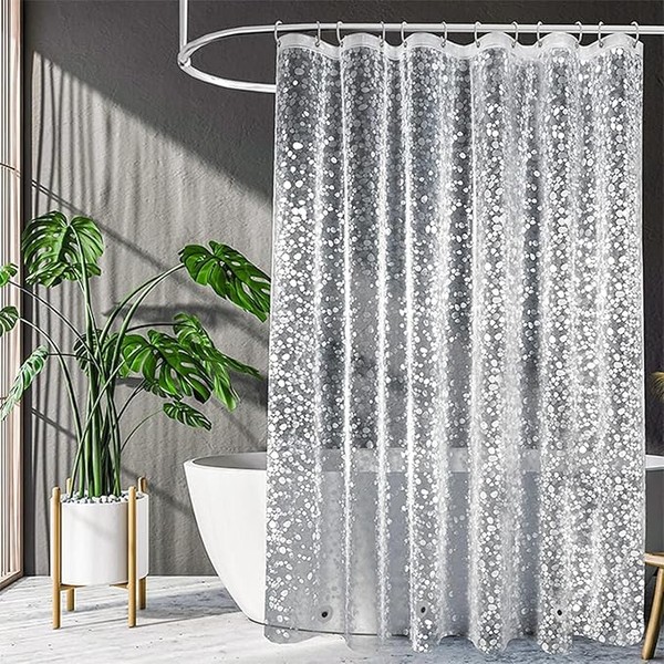 Mulukhak Shower Curtains Mould Proof Resistant - Semi Clear Shower