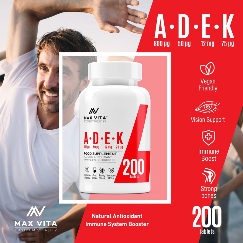 ADEK Vitamin A D3 2000IU K2 (MK-7) 75mcg UK Made