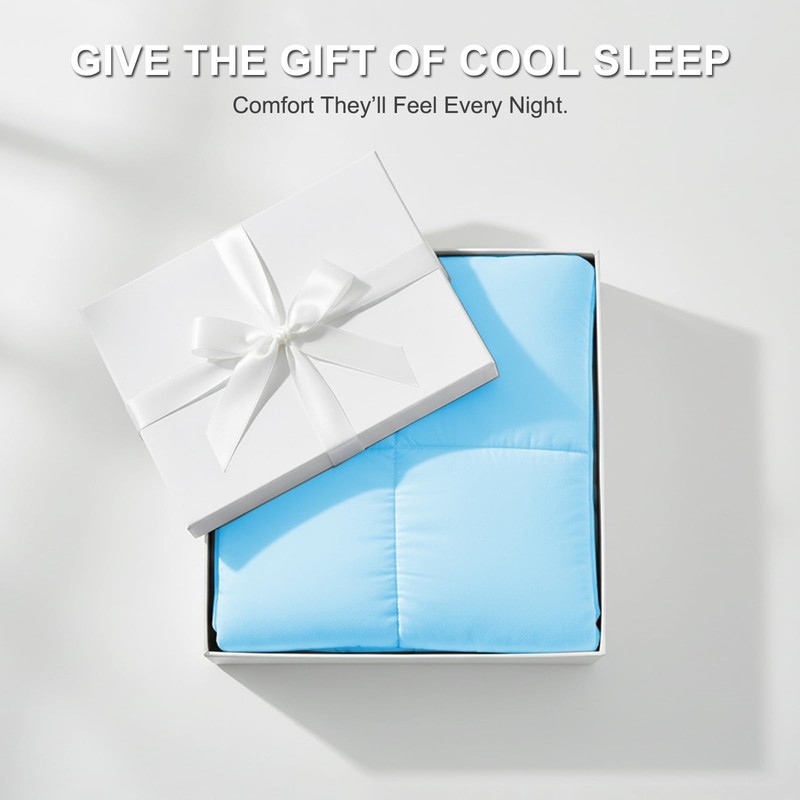 Seyfote Summer Cooling Comforter King Size, Blue & Gray, 90