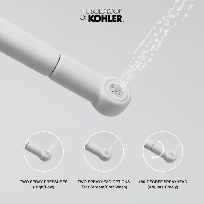 Kohler PureWash M050 Portable Bidet Sprayer,Travel Bidet, Compact Design for