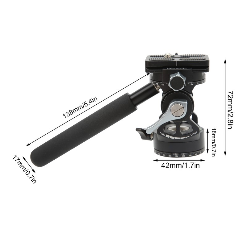 Video Tripod Head Aluminium Alloy Adjustable Portable Damping Stable Fluid