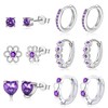 6 Pairs Sterling Silver Earrings for Girls 925 Sterling Silver