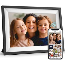 Uhale Digital Picture Frame WiFi 10.1 inch HD IPS Touch Screen Electronic Picture Frame Slideshow Smart Loop Digital Photo Frame with APP & SD Card Slot to Load Photos & Videos from Your Phone - Color: black & white