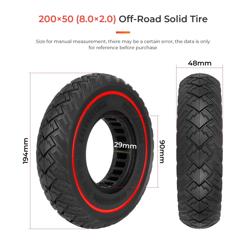 LUCK4U 200 x 50 Solid Scooter Tire For Razor E100