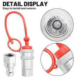 MDEOOSKY 2 Pcs 3/8" Hydraulic Quick Connect, Ag ISO 5675 Hydraulic Quick Connect Couplers, Pioneer Style Hydraulic Fittings with Dust Caps