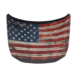 Brosoneto American Flag Car Hood Cover Stretch Polyester Protector for Car Hood Stretchable Automotive Accessories All Weather for Most Automotive Sedans Trucks Pickup SUVs
