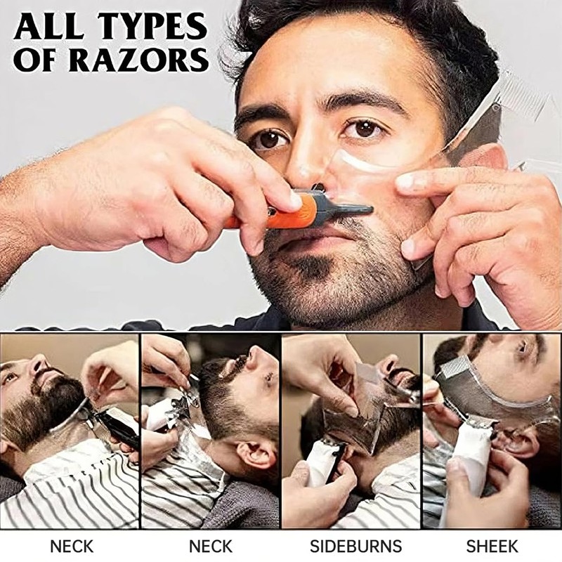CATOR Beard Shaper Template Shaping Tool, Men's Beard Stencil, Transparent
