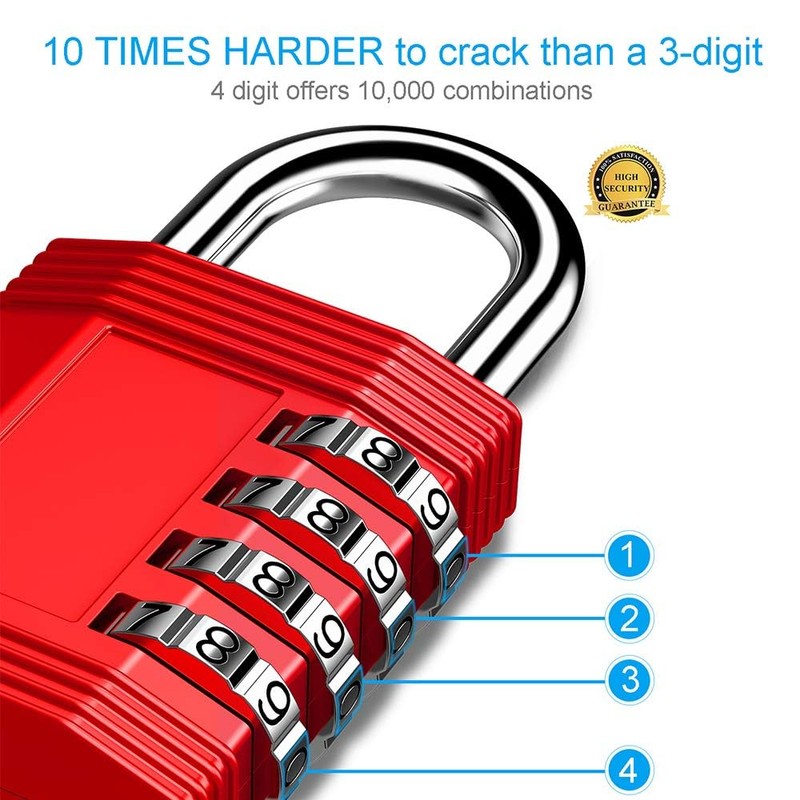 ZHEGE Locker Padlocks, Combination Padlock for Gym, Outdoor Padlocks with