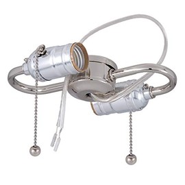 B&P Lamp® 2-Light S Type Cluster Body with Pull Chain Sockets (Silver)