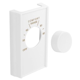 White Double Pole Line Volt Thermostat Cover for Old Style D22 - HVAC，with Line Volt Knob Knob Replacement Set (1)