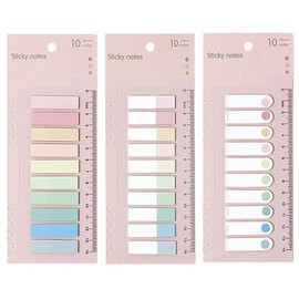 Sticky Tabs 3 Pack 600 Pieces Index Tabs Colored Page Markers, Waterproof Writable Translucent Page Flags for Books,Bookmarks,Notebook Office Supplies Stationery Tabs Flags