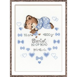 RIOLIS Counted Cross Stitch kit 1124 Boys Birth Announcement