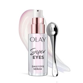 Olay Super Eyes Daily Eye Serum for Dark Circles & Puffy Eyes 13.5ml | Super Depuff Eye Roller, Vitamin C, Caffeine, Aloe Vera, Niacinamide, Collagen Peptide. Fragrance-Free, for wrinkles and bags