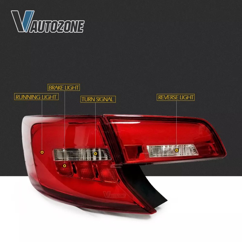 VLAND LED Tail Lights For Toyota Camry 2012-2014 Red Lens